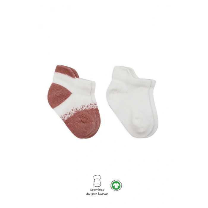 Bistyle 2Li Penye Sneakers Çorap BS20105 Ekru Pudra