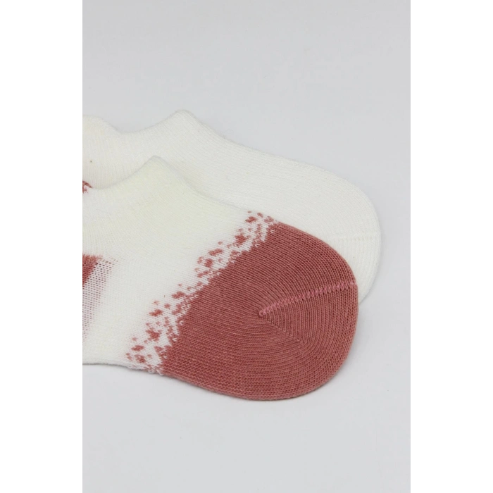 Bistyle 2Li Penye Sneakers Çorap BS20105 Ekru Pudra