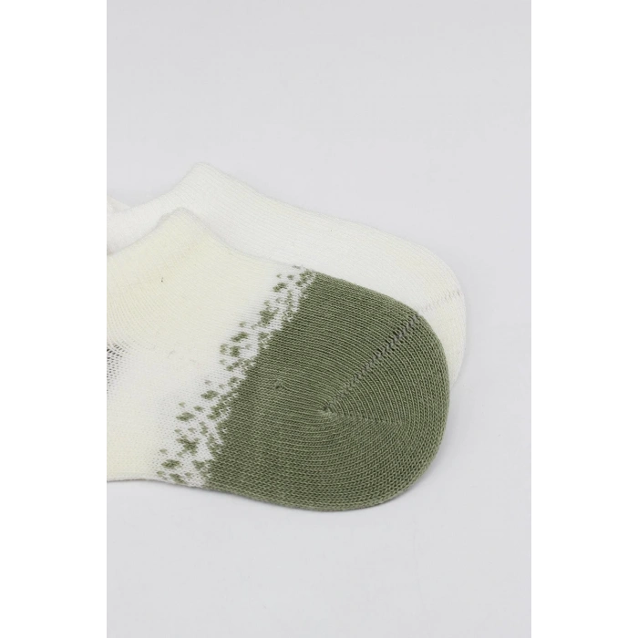 Bistyle 2Li Penye Sneakers Çorap BS20105 Nil Ekru