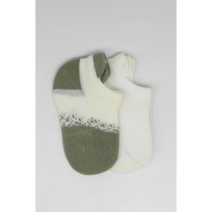 Bistyle 2Li Penye Sneakers Çorap BS20105 Nil Ekru