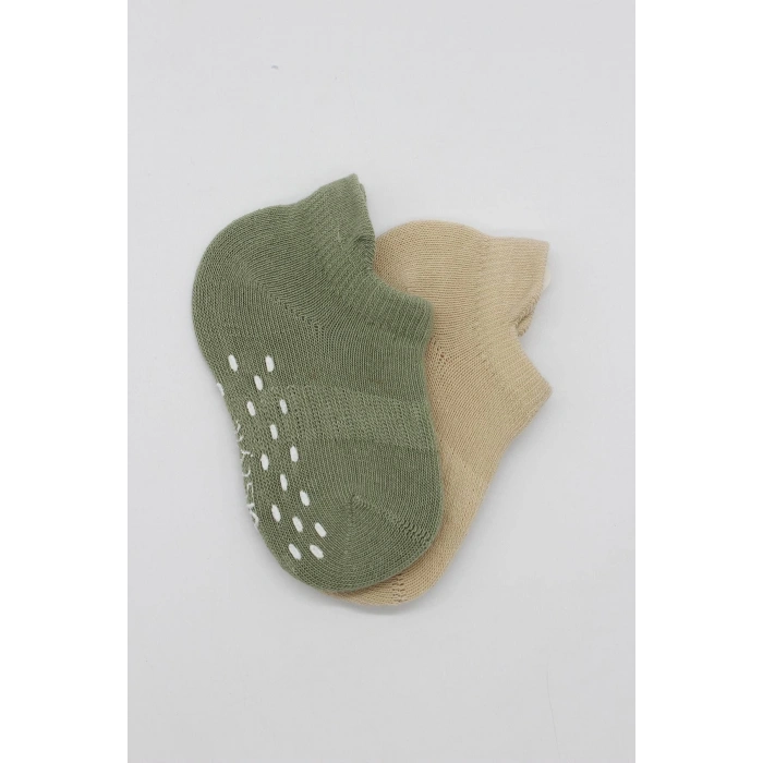 Bistyle 2Li Sneakers Kaymaz Colours Penye Çorap BS20104 Nil Bej