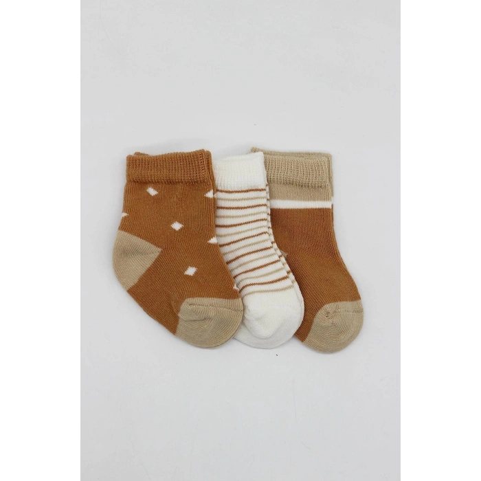 Bistyle 3Lü Penye Erkek Soket Çorap BS10111 Hardal