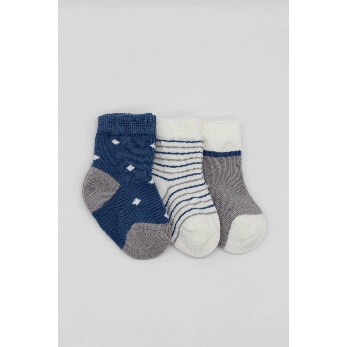 Bistyle 3Lü Penye Erkek Soket Çorap BS10111 İndigo