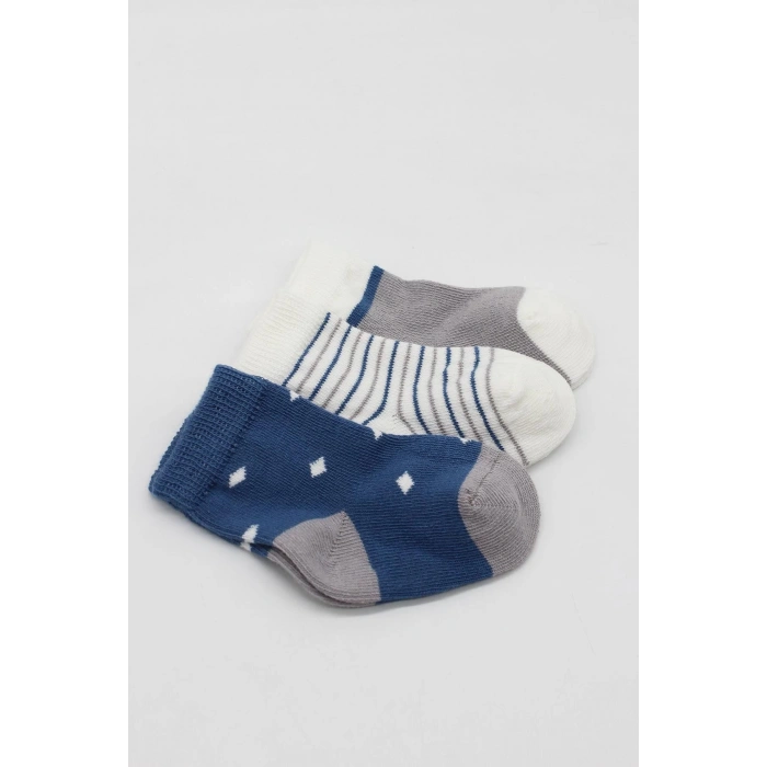 Bistyle 3Lü Penye Erkek Soket Çorap BS10111 İndigo