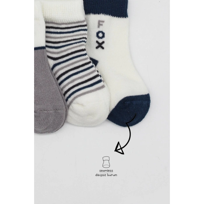 Bistyle 3Lü Penye Soket Çorap BS10109 Gri