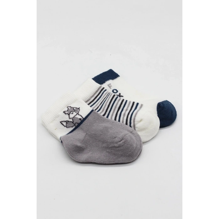 Bistyle 3Lü Penye Soket Çorap BS10109 Gri