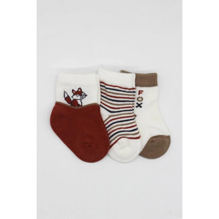 Bistyle 3Lü Penye Soket Çorap BS10109 Kiremit