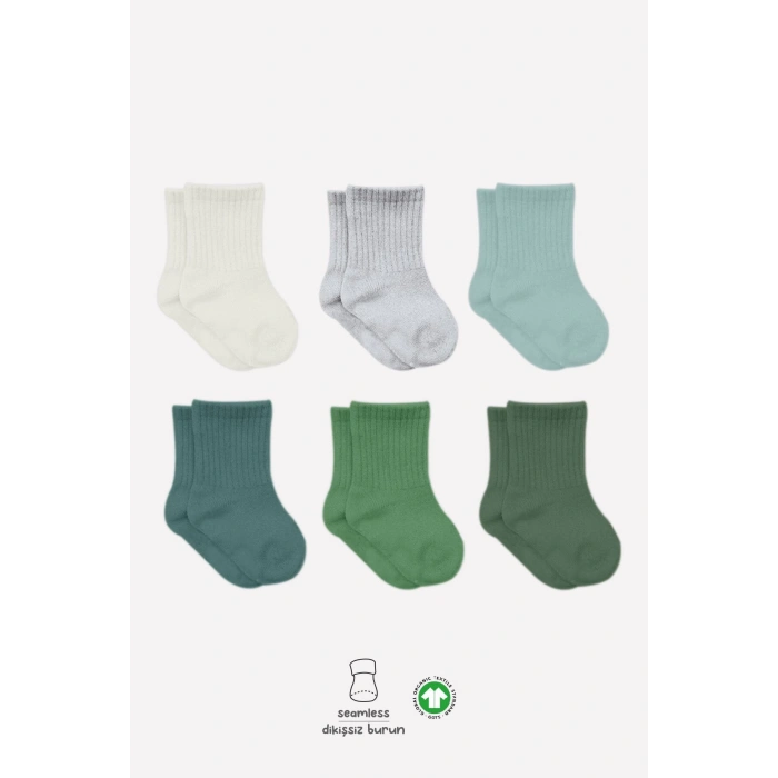 Bistyle Mix Penye Soket Çorap 6Lı BS10101M Nil