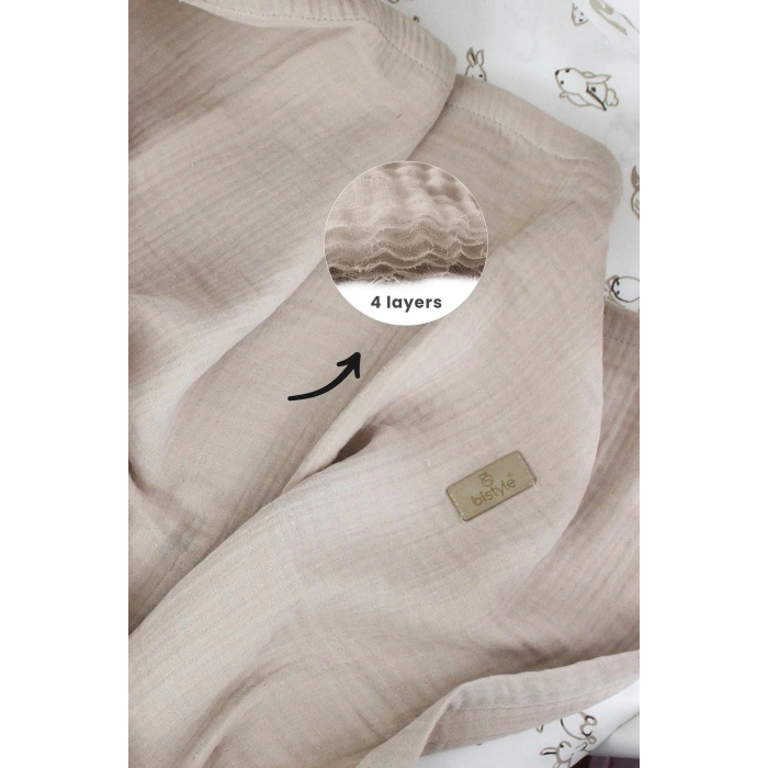 Bistyle Müslin Battaniye 120x120 Cm 70101 Bej