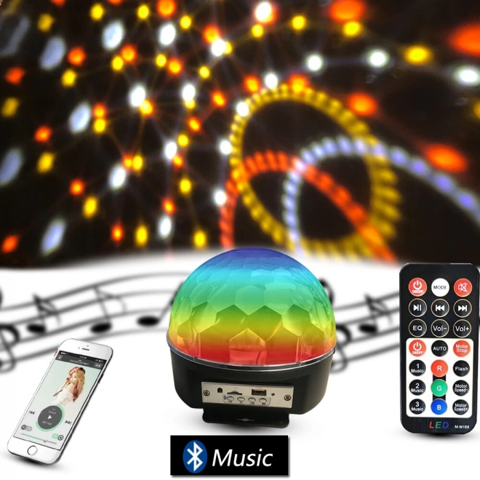 Bluetooth Sd Aux Usb Led Disko Lamba Topu Speaker (5250)