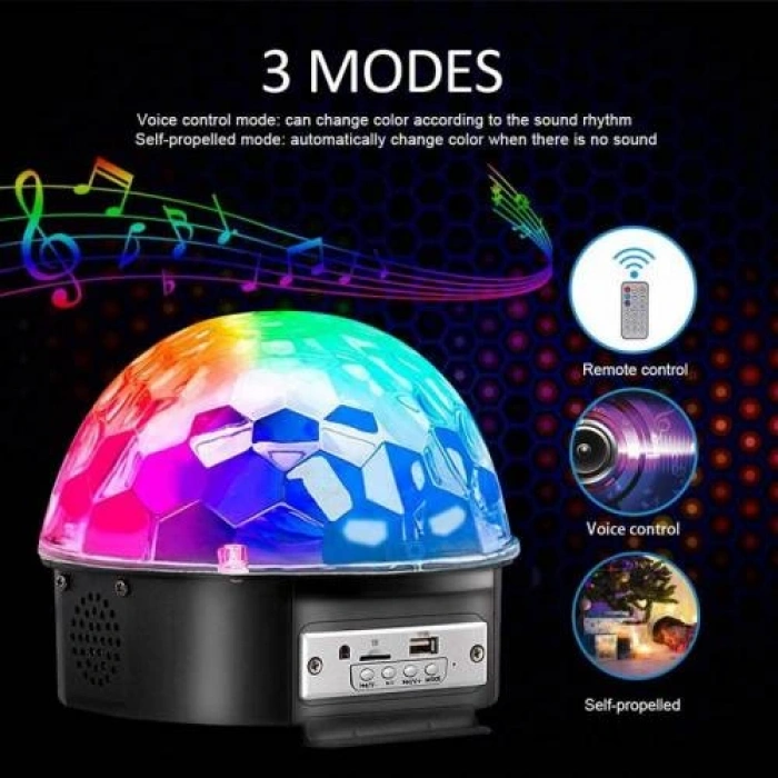 Bluetooth Sd Aux Usb Led Disko Lamba Topu Speaker (5250)