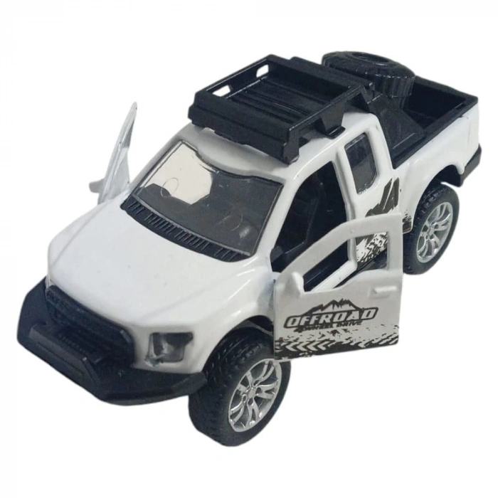 Çek Bırak Metal Arazi Aracı 13 cm - Beyaz