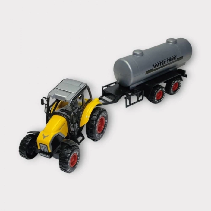 Çek Bırak Römorklu Traktör 25Cm - Sarı Su tanklı