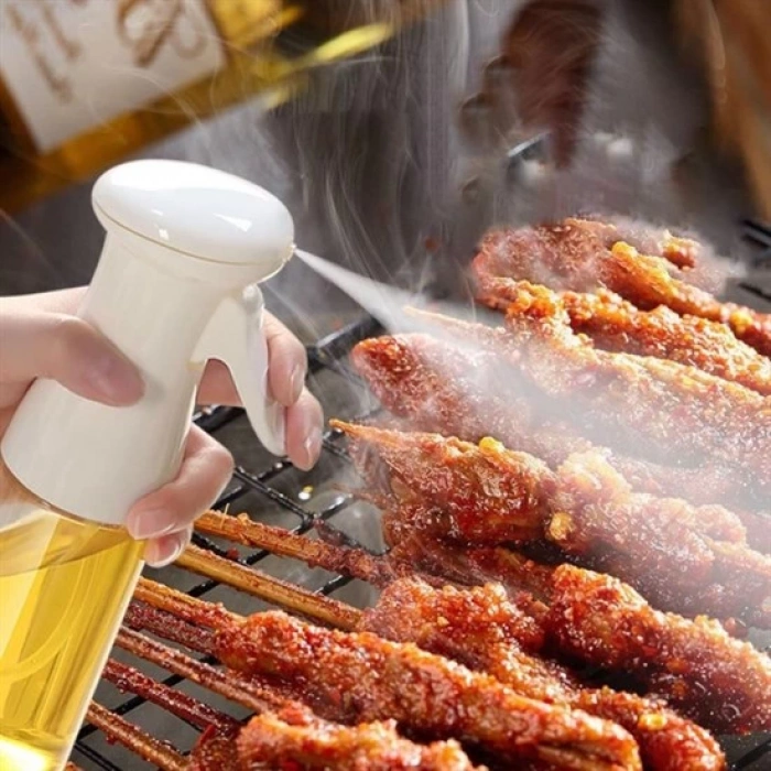 Çok Amaçlı Cam Şişe Püskürtmeli Dağıtıcı Yağdanlık Limonluk Sirke Sosluk Spreyi Beyaz (5250)