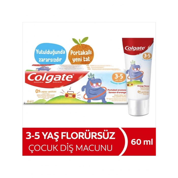 Colgate Kids Portakal Aromalı Florürsüz Diş Macunu 3-5 Yaş 60 ml