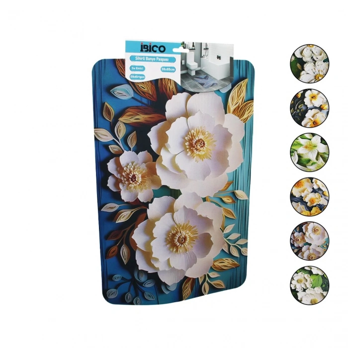 DİKDÖRTGEN - DESENLİ   38X85CM   SU EMİCİ - SİHİRLİ  BANYO PASPASI  ELASTİK (5250)