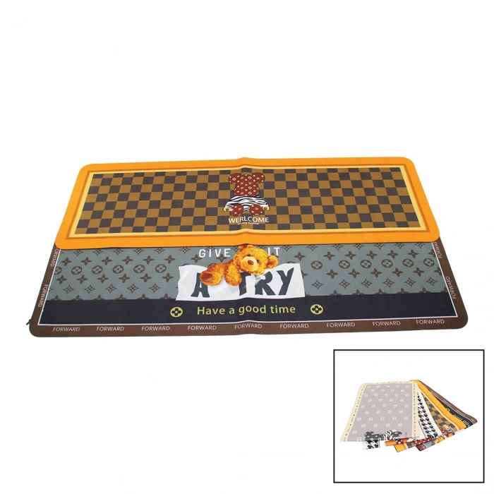 DİKDÖRTGEN RENKLİ DESENLİ - RESİMLİ SU EMİCİ - SİHİRLİ BANYO PASPASI ELASTİK 116 X 37.5CM (5250)