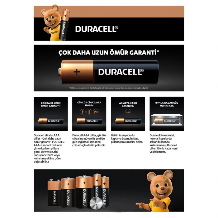 Duracell 6Lı AAA İnce Kalem Pil