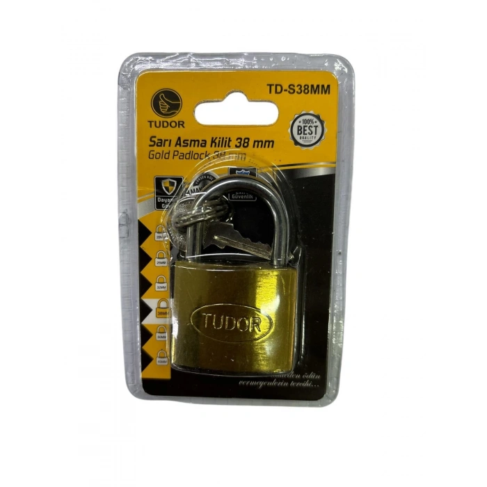 Ennalbur Tudor 38 mm Kısa Sarı Asma Kilit