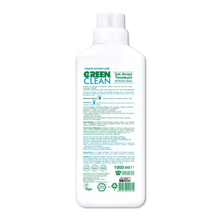 Green Clean Bitkisel Çok Amaçlı Temizleyici 1000ml