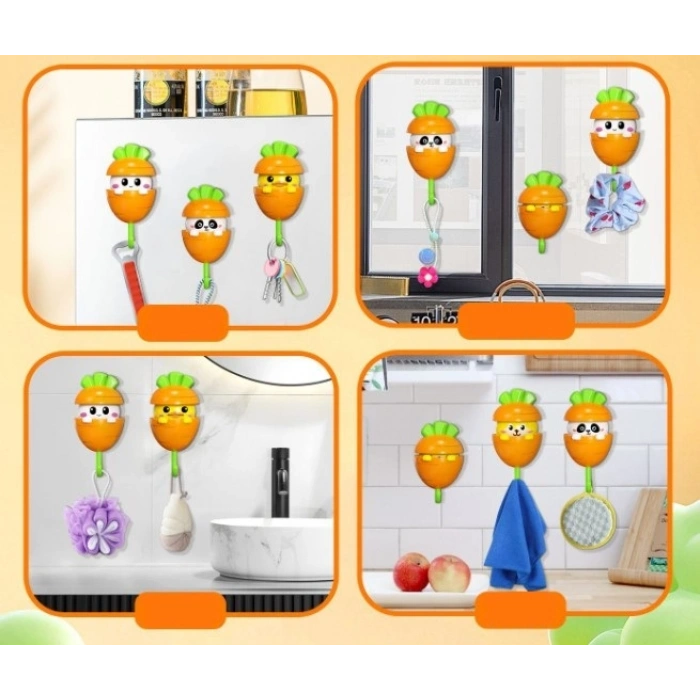 Havuç Tasarımlı Otomatik Açılan Yapışkanlı Askı (5250)