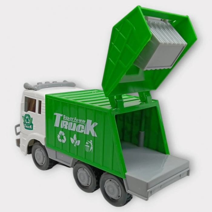 İş Makinaları Işıklı Sesli Çarp Dön 30cm - Çöp Kamyonu