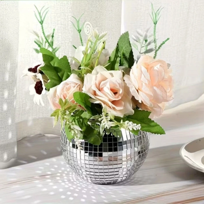 Kare Silver Cam Mozaik Fayans Çıkartmaları El İşi Kare Cam Fayans Kendinden Yapışkanlı Aynalı Dekor Panel 30x30 Cm (5250)