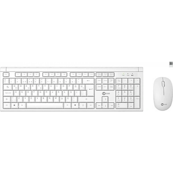 LENOVO LECOO Q Kablosuz Beyaz Klavye/Mouse Set KW200