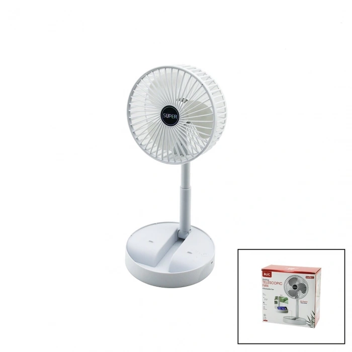 MASA ÜSTÜ VANTİLATÖR USB ŞARJLI KATLANIR FAN=16.4CM - UZAYAN AYAK=12.5-19CM 180 DERECE DÖNEBİLEN TELEFONLUKLU BWFN-11 (5250)