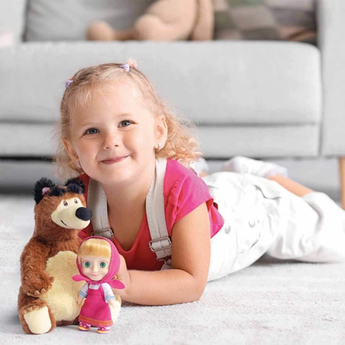 Masha & Koca Ayı 20 cm Peluş 12 cm Bebek MHA21000
