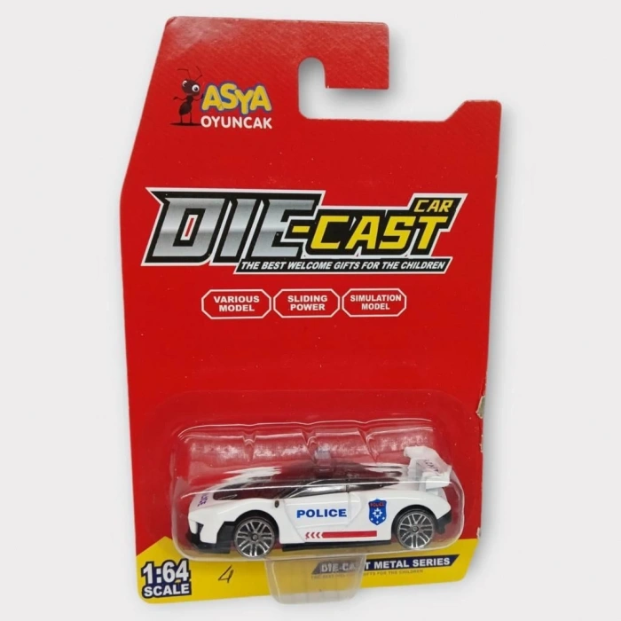 Metal Mini Polis Arabası  8 cm - Polis - 4