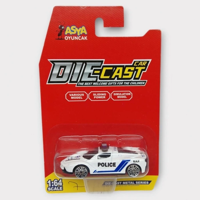 Metal Mini Polis Arabası  8 cm - Polis - 7