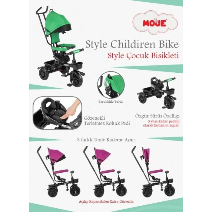 Moje Style 3 Tekerlekli Çocuk Bisikleti Bej