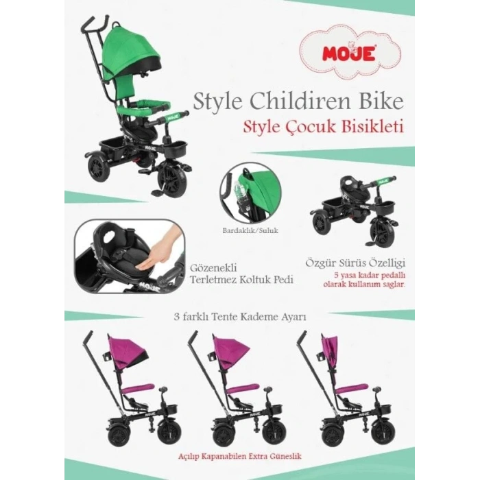 Moje Style 3 Tekerlekli Çocuk Bisikleti Sarı