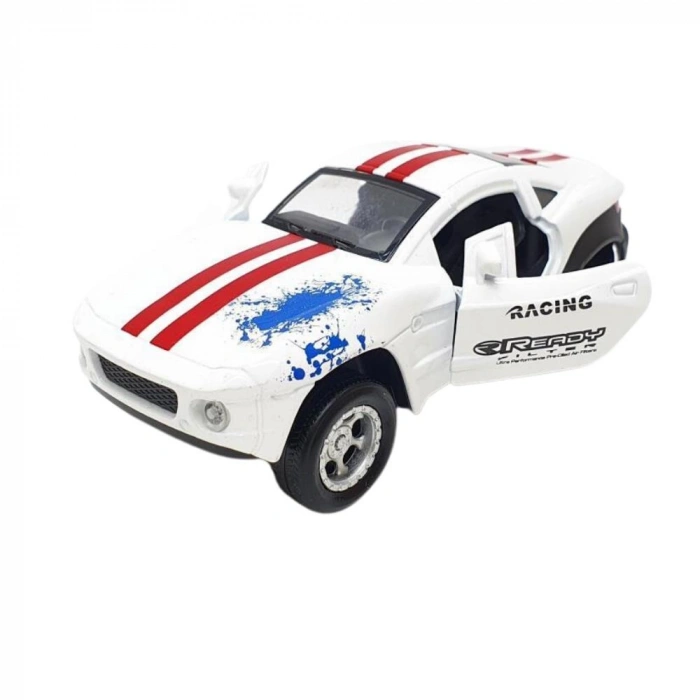 Mustang Çek Bırak Spor Araba - Işıklı Sesli Model - FY6148-12D-Beyaz