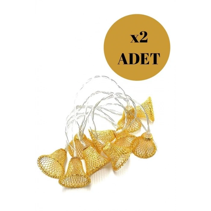 Parti ve Özel Gün Dekorasyonu Çan Şeklinde Metal Şerit Led Işık (5250)