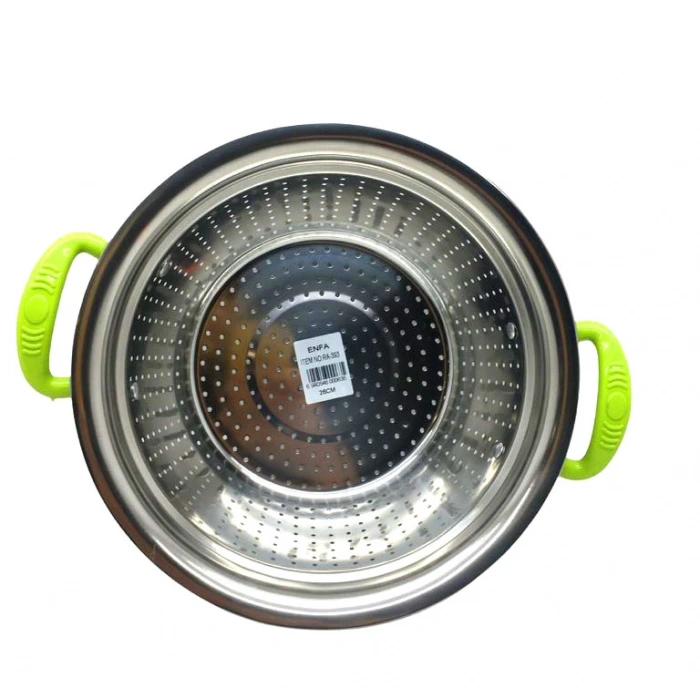 PLASTİK RENKLİ KULP METAL SEPET SÜZGEÇ 26CM. (5250)