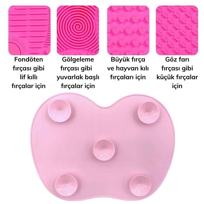 Pratik Kolay Makyaj Fırçası Temizleme Matı Aparatı Aleti Küçük (5250)
