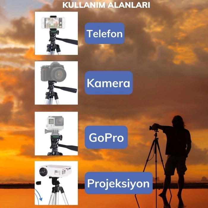Profesyonel Fotoğraf Makinası Tripodu (5250)