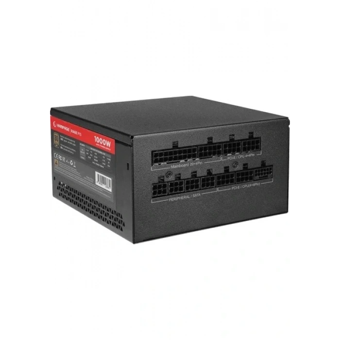 RAMPAGE RAGE P15 1000W 80+ GOLD APFC HDB 14CM FAN FULL MODULER PSU (SİYAH)