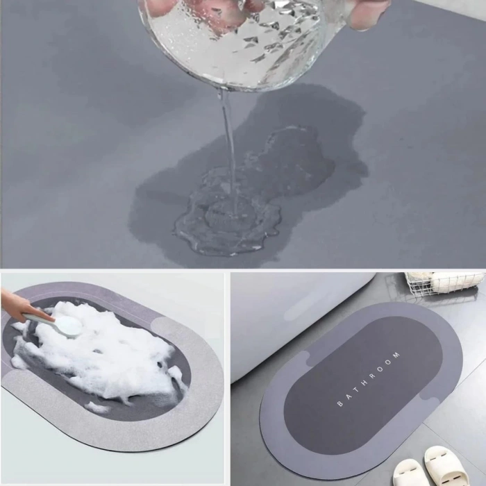 Sihirli Süper Su Emici Kaymaz Tabanlı Oval Paspas 40*60 cm (5250)