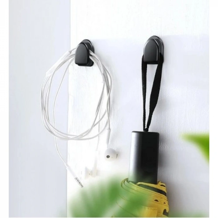 Siyah Çok Amaçlı Yapışkanlı Kanca 10 lu (5250)