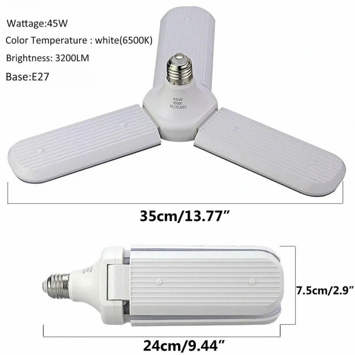 Sunlife Beyaz Işık 3 Pervaneli 45 Watt Tasarruflu (5250)