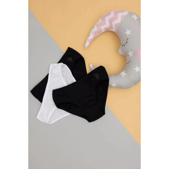 U.S Polo Kız Çocuk Slip Külot 1677 Siyah