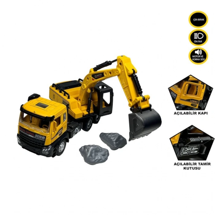 Vardem Sesli ve Işıklı Çek Bırak Kamyon Ekskavatör XX992-01AB