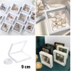 9x9 cm Standlı 3D Takı Ziynet Hatıra Koleksiyon Saklama Kutusu Şeffaf Film Çerçevesi (5250)