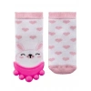 BabyJem Silikon Diş Kaşıyıcılı Havlu Bebek Çorap Pembe