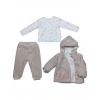 Bibaby Pretty Moments 3Lü Bebe Takım 73339 Ecru Pink