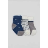 Bistyle 3Lü Penye Erkek Soket Çorap BS10111 İndigo
