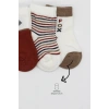 Bistyle 3Lü Penye Soket Çorap BS10109 Kiremit